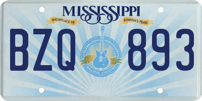 MS license plate BZQ893