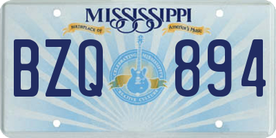 MS license plate BZQ894