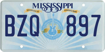 MS license plate BZQ897
