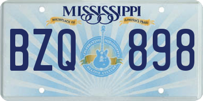 MS license plate BZQ898
