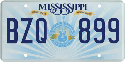 MS license plate BZQ899