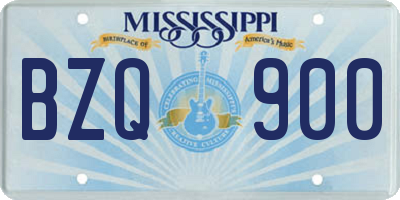 MS license plate BZQ900