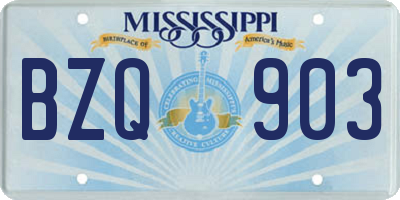 MS license plate BZQ903