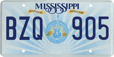MS license plate BZQ905