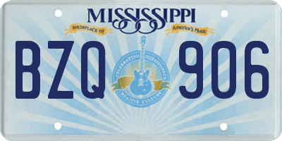 MS license plate BZQ906