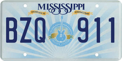 MS license plate BZQ911