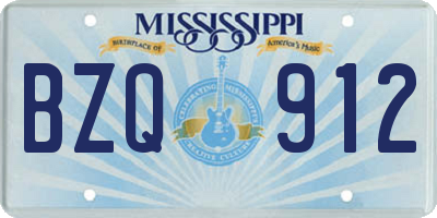 MS license plate BZQ912