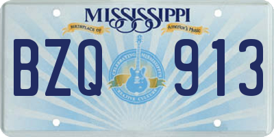 MS license plate BZQ913