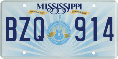 MS license plate BZQ914