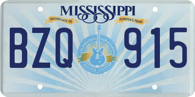 MS license plate BZQ915