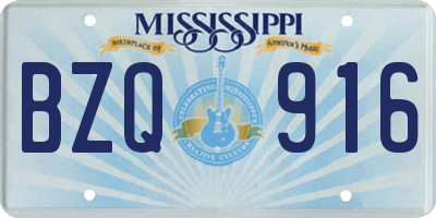 MS license plate BZQ916