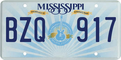 MS license plate BZQ917