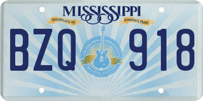 MS license plate BZQ918