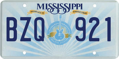 MS license plate BZQ921