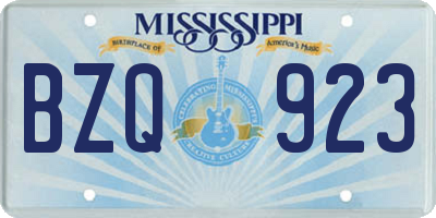 MS license plate BZQ923