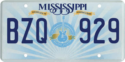 MS license plate BZQ929