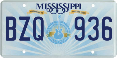 MS license plate BZQ936