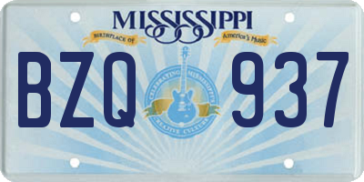 MS license plate BZQ937