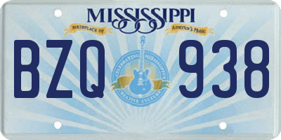 MS license plate BZQ938