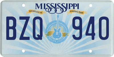 MS license plate BZQ940