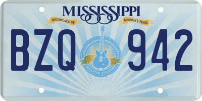 MS license plate BZQ942
