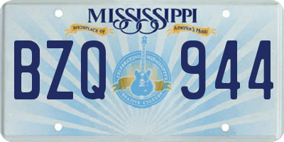 MS license plate BZQ944