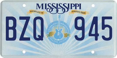 MS license plate BZQ945