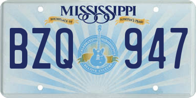 MS license plate BZQ947