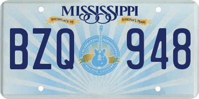 MS license plate BZQ948
