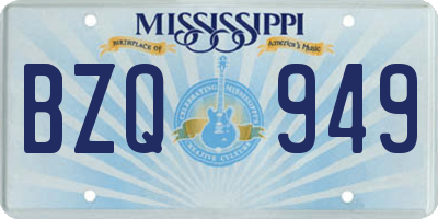 MS license plate BZQ949