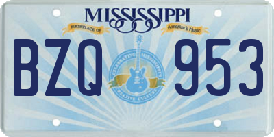 MS license plate BZQ953