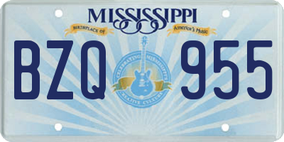 MS license plate BZQ955