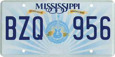 MS license plate BZQ956