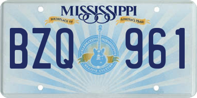 MS license plate BZQ961