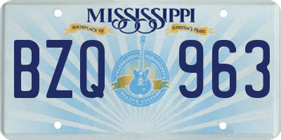 MS license plate BZQ963