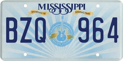 MS license plate BZQ964