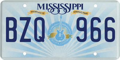 MS license plate BZQ966