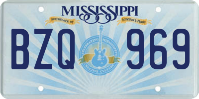 MS license plate BZQ969