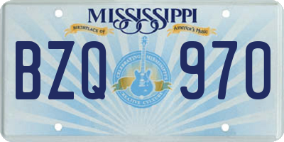 MS license plate BZQ970