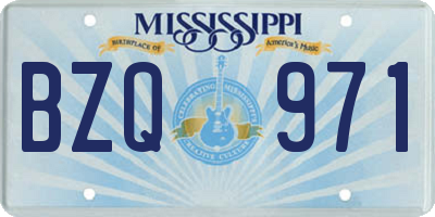 MS license plate BZQ971