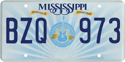 MS license plate BZQ973