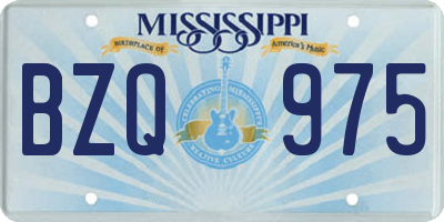 MS license plate BZQ975