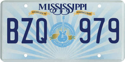 MS license plate BZQ979