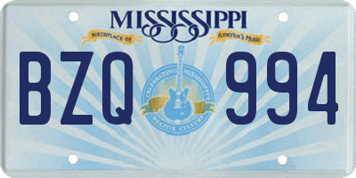 MS license plate BZQ994