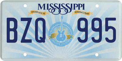 MS license plate BZQ995