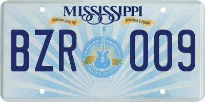MS license plate BZR009