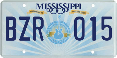 MS license plate BZR015