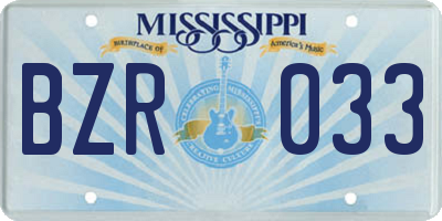 MS license plate BZR033
