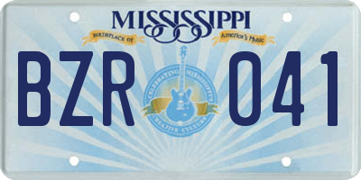 MS license plate BZR041