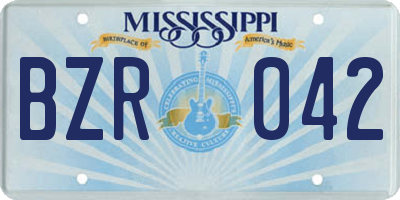 MS license plate BZR042